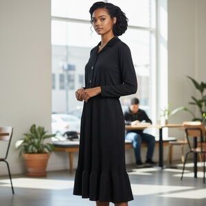 ❤️ Vintage 70s - 1940’s French Style Drop Waist Pleated Mermaid Casual Dress